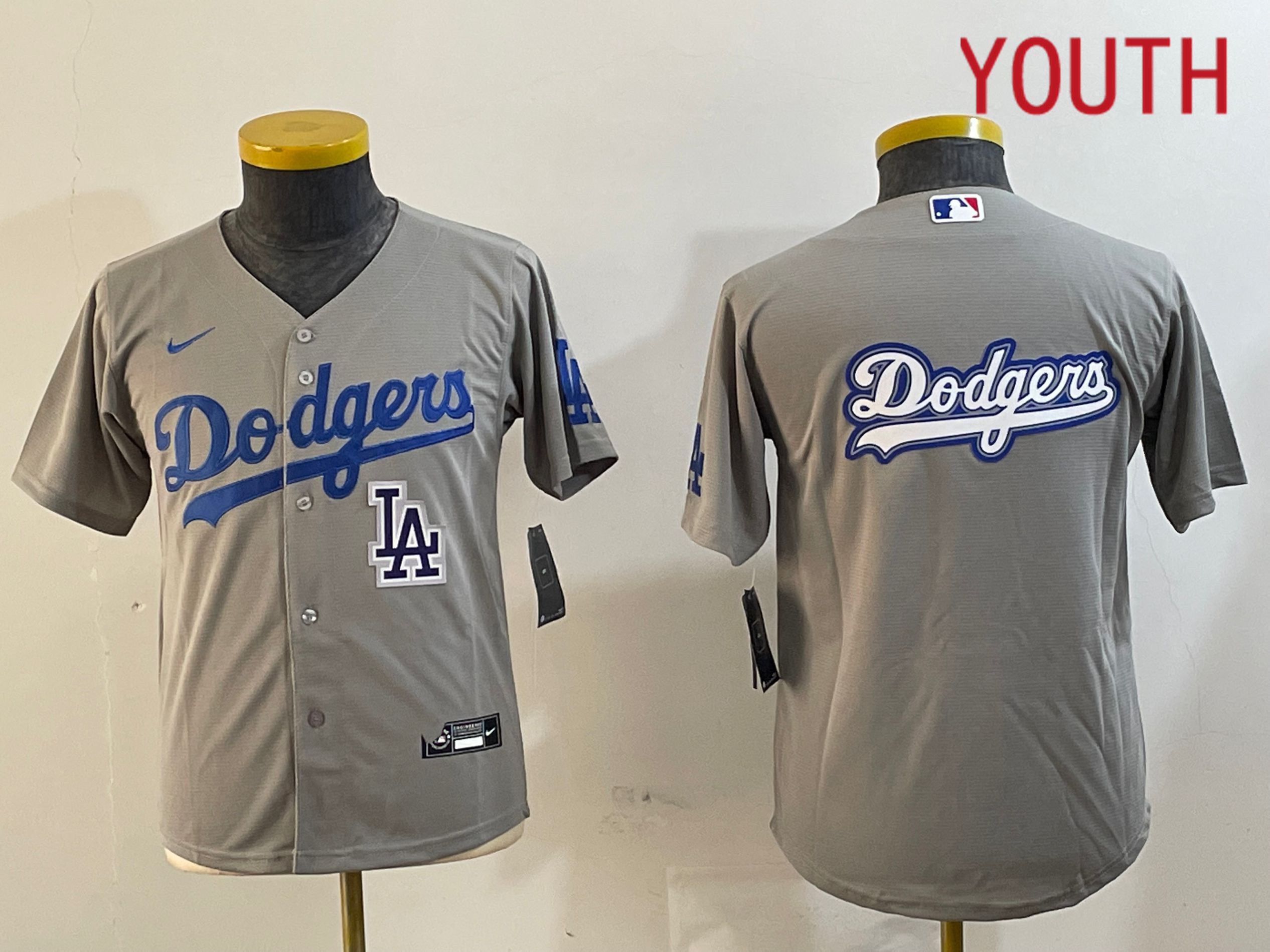 Youth Los Angeles Dodgers Blank Grey Game 2024 Nike MLB Jersey style 12165->women mlb jersey->Women Jersey